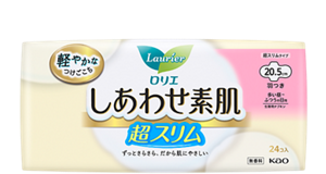 しあわせ素肌　通気超スリム　多い昼～ふつうの日用２０．５ｃｍ　羽つきの製品カタログページへ。