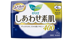 しあわせ素肌　特に多い夜用４０ｃｍ　羽つきの製品カタログページへ。