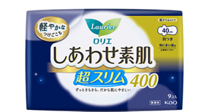 しあわせ素肌　通気超スリム　特に多い夜用４０ｃｍ羽つきの製品カタログページへ。