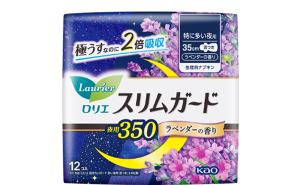 スリムガード　ラベンダーの香り　特に多い夜用３５０羽つきの製品カタログページへ。