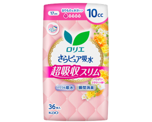 さらピュア吸水　超吸収スリム　10ｃｃ 17cm パウダリーフラワーの香り の製品カタログページへ。
