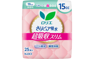 さらピュア吸水　超吸収スリム　１５ｃｃ19cm の製品カタログページへ。