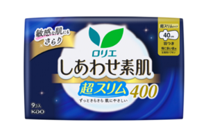 しあわせ素肌　通気超スリム　特に多い夜用４０ｃｍ羽つきの製品カタログページへ。