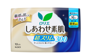 しあわせ素肌　通気超スリム　昼夜兼用３０ｃｍ　羽つきの製品カタログページへ。