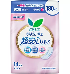 さらピュア吸水　超安心パッド　１８０ｃｃの製品カタログのページへ。