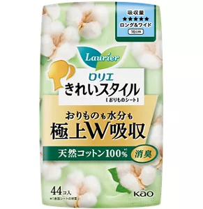 きれいスタイル　極上Ｗ吸収　天然コットン１００％、無香料、ロング＆ワイドの製品カタログのページへ。