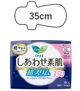 ロリエ　しあわせ素肌　通気超スリム　特に多い夜用３５ｃｍ　羽つきの製品カタログページへ。