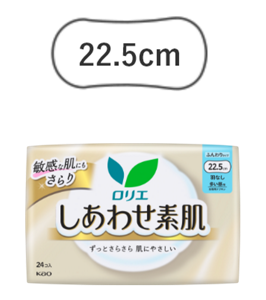 ロリエ　しあわせ素肌 多い昼用２２．５ｃｍ　羽なしの製品カタログのページへ。
