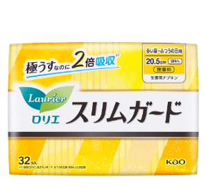 ロリエ　スリムガード　多い昼～ふつうの日用羽なしの製品カタログのページへ。