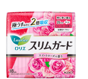 ロリエ　スリムガード　スイートローズの香り　特に多い昼用の製品カタログのページへ。