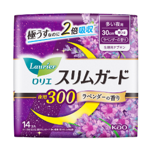 ロリエ　スリムガード　ラベンダーの香り　多い夜用３００の製品カタログのページへ。