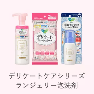 デリケートケアシリーズ ランジェリー泡洗剤の商品ページへ。