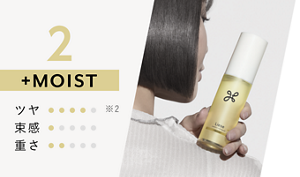 2 +MOIST（ツヤ4/5　束間1/5　重さ2/5）