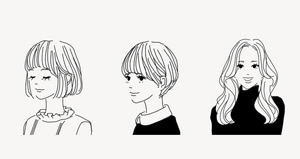 ミニボブヘア　コンパクトショートヘア　ゆる巻きロングヘア