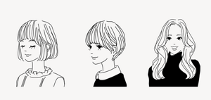 ミニボブヘア　コンパクトショートヘア　ゆる巻きロングヘア