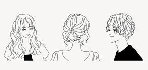 ウェーブロングヘア　ゆる巻きお団子アレンジ　ルーズウェーブヘア（メンズ）