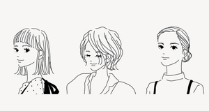 切りっぱなしボブヘア　ウェーブショートヘア　タイトシニヨンアレンジ