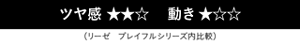 ツヤ感2/3 動き 1/3（リーゼ　プレイフルシリーズ内比較）