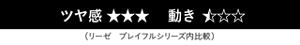 ツヤ感3/3 動き0.5/3（リーゼ　プレイフルシリーズ内比較）
