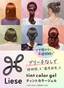 ツヤ感カラー、4週間続く リーゼ ティントカラージェル ブリーチなしで 透明感も濃厚発色も