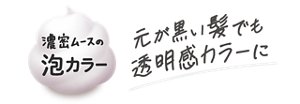 濃密ムースの泡カラー 元が黒い髪でも透明感カラーに