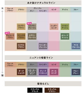 リーゼ 泡カラー　カラーマップ