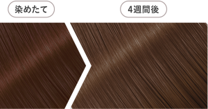 モカグレージュ4週間後の色落ちイメージ