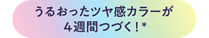 うるおったツヤ感カラーが4週間つづく！
