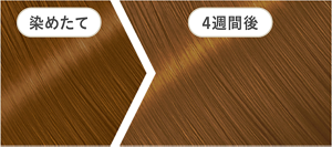 ミルキーベージュ4週間後の色落ちイメージ