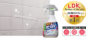 LDK Bestbuy of the year カビ取りスプレー 2024年第1位 カビ取り力ははなまる、泡の密着力は二重丸、使いやすさははなまる