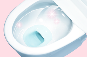 香り消臭 エレガントローズの香りで掃除をしてきれいになった便器のイメージ