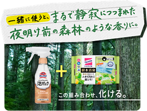 一緒に使うと、まるで静寂につつまれた夜明け前の森林のような香りに