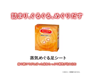 詰まり※1、ぐるぐる、めぐりだす 蒸気めぐる足シート 座り続けてがんばった足をたっぷり蒸気が包み込む ※1 気分のこと 医療機器ではありません