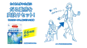 めぐりズム 足に貼る炭酸ジェルパックの特長：たくさん歩いた足にだる重感を爽快リセット！ やわらかシートで、肌にピタッと密着 めぐりズム 足に貼る炭酸ジェルパック 爽快感約6時間続く！医療機器ではありません イメージ:蒸気は目に見えません