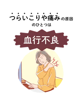 つらいこりや痛みの原因のひとつは血行不良