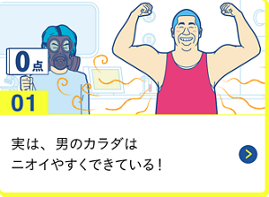 男の肌・ニオイ研究所01 実は、男のカラダはニオイやすくできている