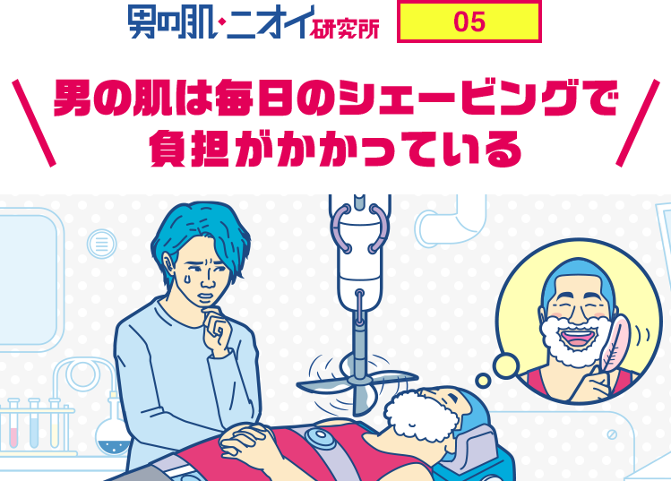 男の肌は毎日のシェービングで負担がかかっている 男の肌 ニオイ実感 男の肌研究所 花王 メンズビオレ