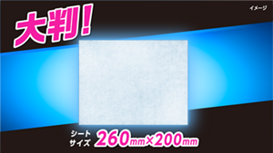 シートは260×200mmの大判サイズ