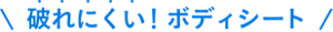 破れにくい！ ボディシート