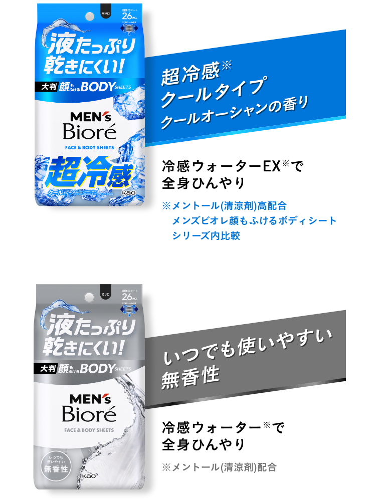ボディシート│商品ラインナップ│花王 メンズビオレ