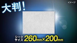 シートは260×200mmの大判サイズ
