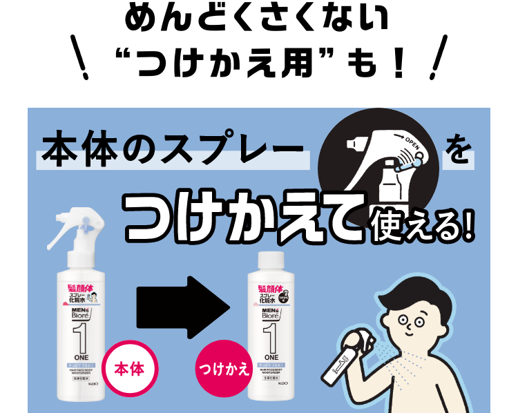 メンズビオレONE 全身化粧水スプレー｜メンズビオレ｜花王株式会社