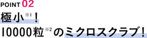 POINT02　極小！10000粒のミクロスクラブ！