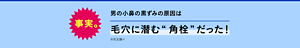 事実。男の小鼻の黒ずみ。原因は毛穴に潜む”角栓”だった！※花王調べ
