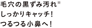 毛穴の黒ずみ汚れしっかりキャッチ！ つるつる小鼻へ！