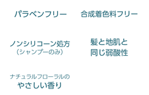 パラベンフリー 合成着色料フリー ノンシリコーン処方(シャンプーのみ) 髪と地肌と同じ弱酸性 ナチュラルフローラルのやさしい香り