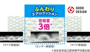 おむつ表面凹凸の電子顕微鏡拡大図