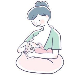 クロス抱きでの授乳姿勢