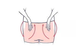 おしりの塗り方のイラスト