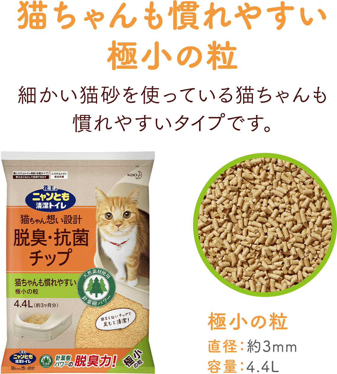 脱臭 抗菌チップ 猫システムトイレ用砂 ニャンとも清潔トイレ 花王株式会社